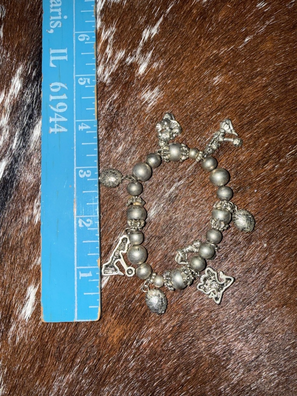 Silver-Tone Beaded Cheer Charm Bracelet - Women's Jewelry